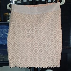 Forever 21 Pink Floral Lace Pencil Skirt